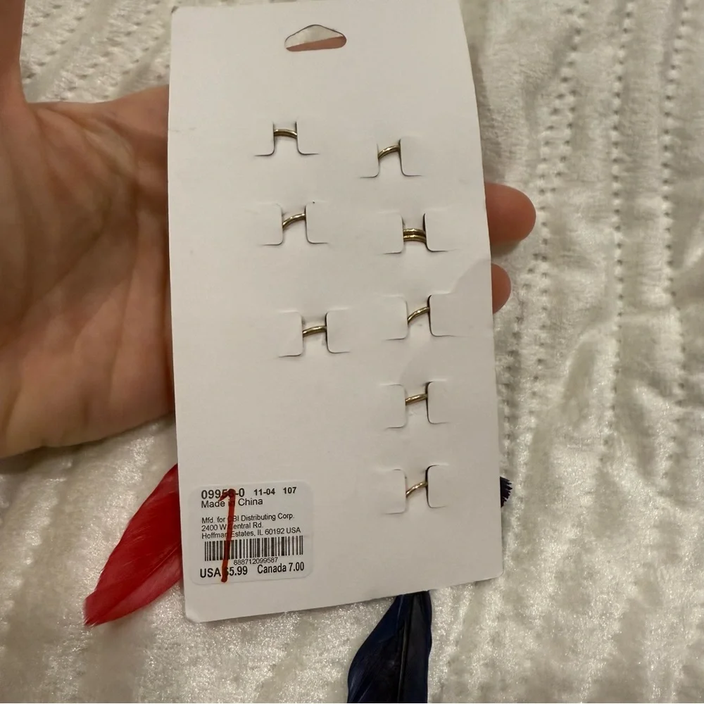 10 for $10 Claire's Gold and Red Feather Hair Accessories